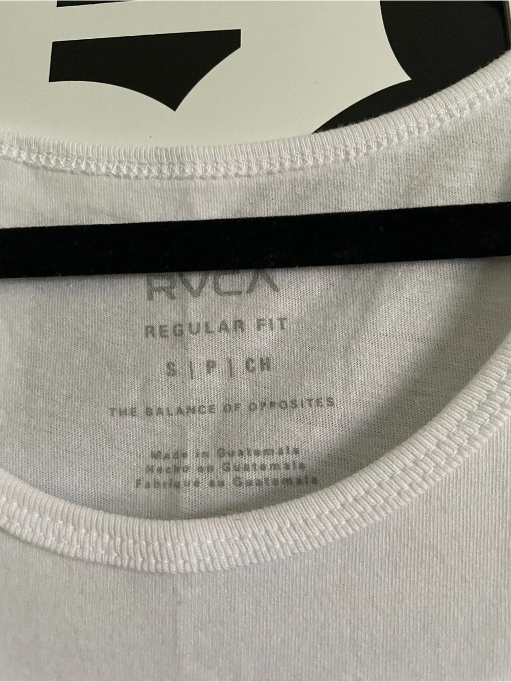 RVCA White Tank with Black Globe Logo
